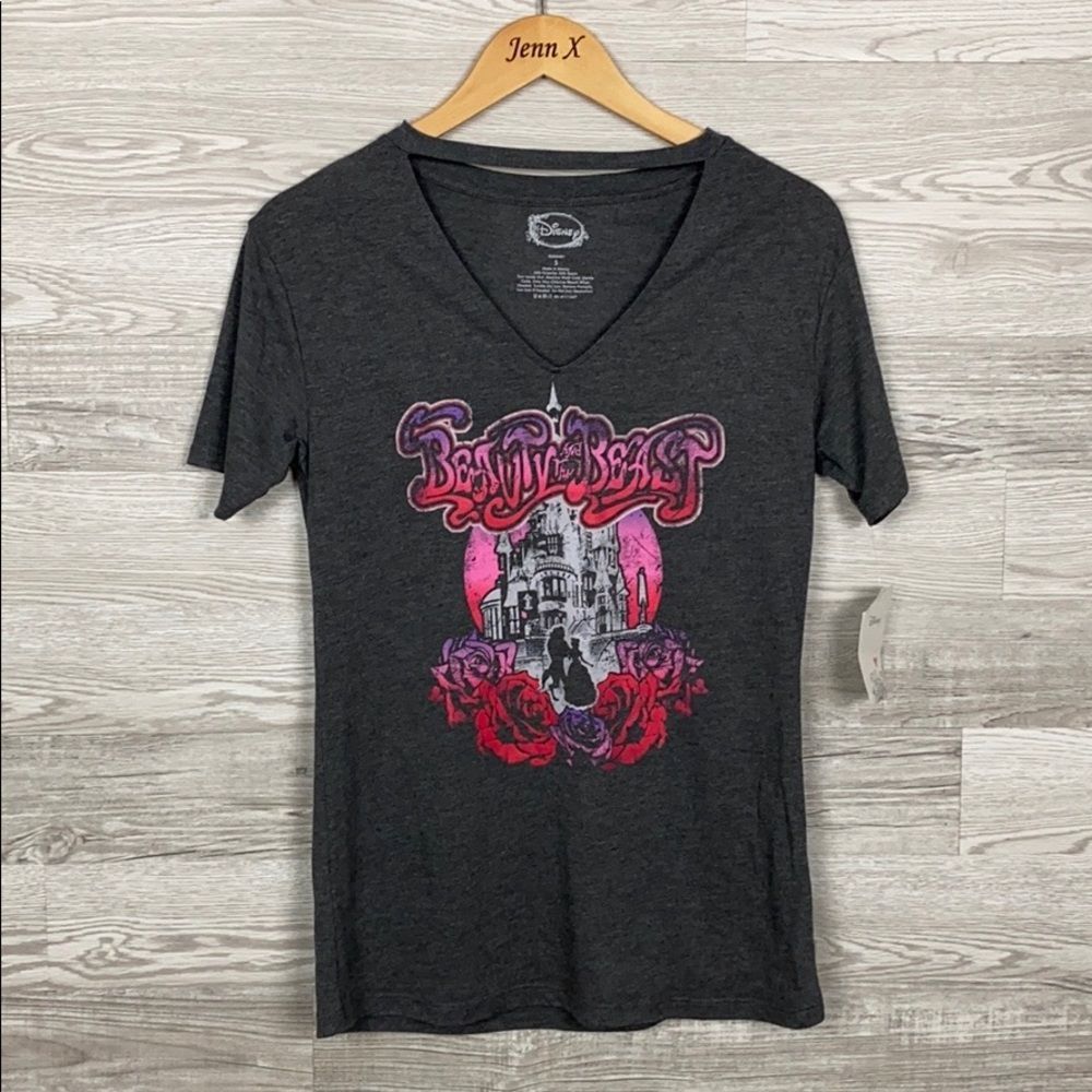 Nwt Disney Beauty & The Beast Gray Shortsleeve Tee